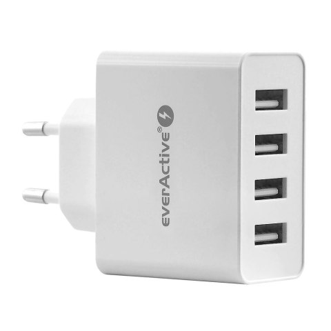 EverActive Ładowarka sieciowa 4x USB 5A Iq smart charging Biała