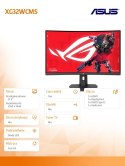 Asus Monitor 32 cale XG32WCMS ROG 280Hz HDMI DP USB-C