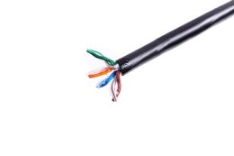 Kabel instalacyjny zewnętrzny żelowany DIGITUS kat.5e, U/UTP, AWG24/1, PE, 305m, czarny, szpula