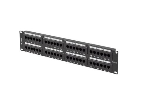 PATCH PANEL 48 PORT 2U 19" KAT.5E UTP CZARNY LANBERG