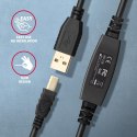 Aktywny kabel połączeniowy/wzmacniacz USB 2.0 A-M -> B-M 10 m czarny Axagon