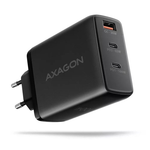 Ładowarka sieciowa GaN Axagon ACU-DPQ100 1xUSB-A + 2x USB-C 100W czarna