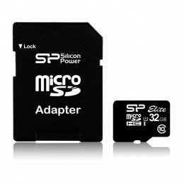 Silicon Power Karta pamięci microSDHC 32GB CL10/UHS-1 100/80 MB/s Elite + adapter