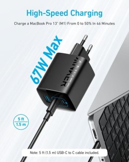 Anker 336 Charger (67W) Komputer przenośny, Telefon komórkowy, Laptop, Power bank, Smartfon, Smartwatch, Tablet, Oglądaj, Elektr