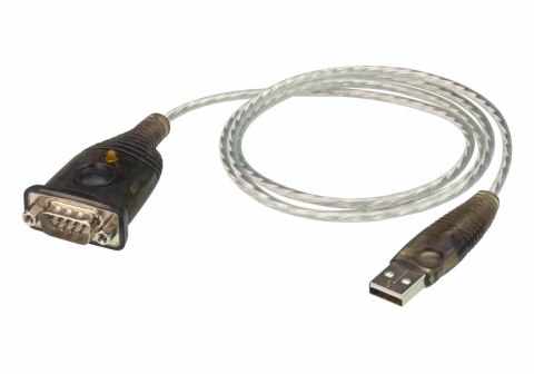 ATEN UC232A1-AT kabel równoległy Czarny, Metaliczny 1 m USB Typu-A DB-9