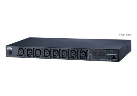 ATEN PE8108G-ATA-G rozdzielacz zasilania PDU 8 x gniazdo sieciowe 1U Czarny