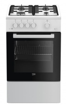 Beko FSG52020FW pierkarnik Kuchenka wolnostojąca Gaz Czarny, Biały