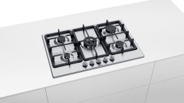 Bosch Serie 4 PGQ7B5B90 płyta kuchenna Stal nierdzewna Wbudowany 75 cm Gaz 5 stref(y)