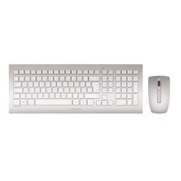 CHERRY DW 8000 klawiatura Dołączona myszka RF Wireless QWERTY US English Srebrny, Biały