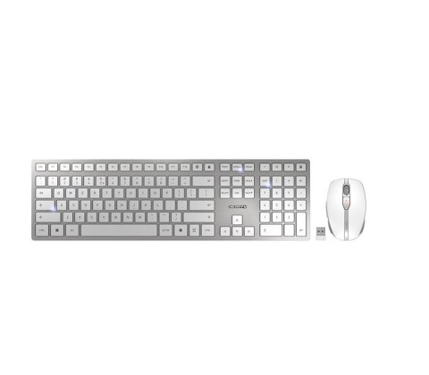 CHERRY DW 9100 SLIM klawiatura Dołączona myszka RF Wireless + Bluetooth QWERTY US English Srebrny