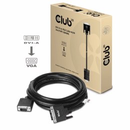 CLUB3D DVI-A TO VGA CABLE M/M 3m/ 9.8ft 28 AWG DVI-D Czarny