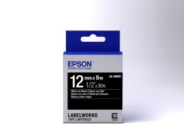 Epson Label Cartridge Vivid LK-4BWV White/Black Label Tape 12mm (9m)