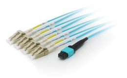 Equip 25556707 kabel optyczny 15 m MTP 4x LC OM4 Cyjan