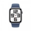 Apple Watch SE GPS, koperta 40 mm z aluminium w kolorze srebrnym z paskiem sportowy w kolorze denim - rozmiar M/L