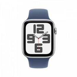 Apple Watch SE GPS, koperta 40 mm z aluminium w kolorze srebrnym z paskiem sportowy w kolorze denim - rozmiar M/L