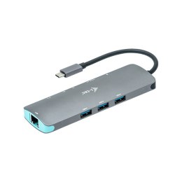 I-tec Metal C31NANODOCKLANPD stacja dokująca Przewodowa USB 3.2 Gen 1 (3.1 Gen 1) Type-C Srebrny, Turkusowy