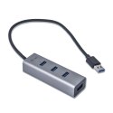 I-tec Metal U3HUBMETAL403 huby i koncentratory USB 3.2 Gen 1 (3.1 Gen 1) Type-A 5000 Mbit/s Szary