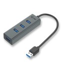 I-tec Metal U3HUBMETAL403 huby i koncentratory USB 3.2 Gen 1 (3.1 Gen 1) Type-A 5000 Mbit/s Szary