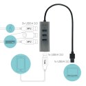 I-tec Metal U3HUBMETAL403 huby i koncentratory USB 3.2 Gen 1 (3.1 Gen 1) Type-A 5000 Mbit/s Szary