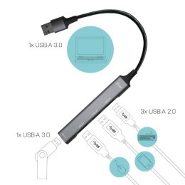 I-tec Metal U3HUBMETALMINI4 huby i koncentratory USB 3.2 Gen 1 (3.1 Gen 1) Type-A Metaliczny