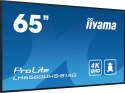 Iiyama PROLITE Cyfrowa tablica A 165,1 cm (65") LED Wi-Fi 500 cd/m² 4K Ultra HD Czarny Procesor wbudowany Android 11 24/7