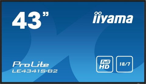 Iiyama PROLITE LE4341S-B2 Płaski panel Digital Signage 108 cm (42.5") LCD 350 cd/m² Full HD Czarny 18/7