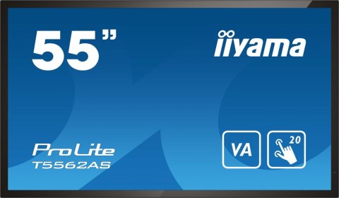 Iiyama T5562AS-B1 signage display Interaktywny płaski panel 138,7 cm (54.6") VA 500 cd/m² 4K Ultra HD Czarny Ekran dotykowy Proc