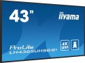 Iiyama LH4365UHSB-B1 signage display Kiosk 108 cm (42.5") LED Wi-Fi 800 cd/m² 4K Ultra HD Czarny Procesor wbudowany Android 11 2