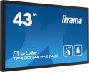 Iiyama TF4339AS-B1AG signage display Płaski panel Digital Signage 108 cm (42.5") LED 500 cd/m² 4K Ultra HD Czarny Ekran dotykowy