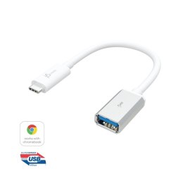 J5create JUCX05 kabel USB 0,1 m USB 3.2 Gen 2 (3.1 Gen 2) USB C USB A Srebrny, Biały