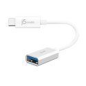 J5create JUCX05 kabel USB 0,1 m USB 3.2 Gen 2 (3.1 Gen 2) USB C USB A Srebrny, Biały