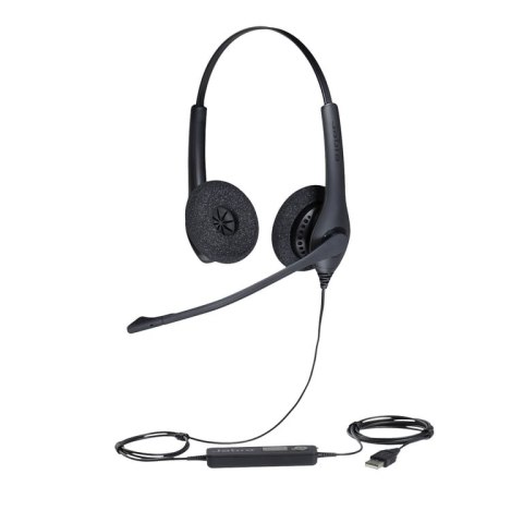 Jabra Biz 1500 Duo USB Zestaw słuchawkowy Przewodowa Opaska na głowę Biuro/centrum telefoniczne USB Typu-A Bluetooth Czarny