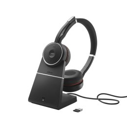 Jabra Evolve 75 Zestaw słuchawkowy Przewodowy i Bezprzewodowy Opaska na głowę Połączenia/muzyka Bluetooth Podstawka do ładowania