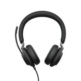 Jabra Evolve2 40, UC Stereo Zestaw słuchawkowy Przewodowa Opaska na głowę Biuro/centrum telefoniczne USB Typu-A Bluetooth Czarny