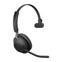 Jabra Evolve2 65, UC Mono Zestaw słuchawkowy Bezprzewodowy Opaska na głowę Biuro/centrum telefoniczne USB Typu-A Bluetooth Czarn