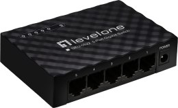 LevelOne GEU-0522 łącza sieciowe Nie zarządzany Gigabit Ethernet (10/100/1000) Czarny