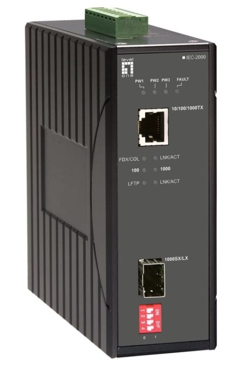 LevelOne IEC-2000 konwerter sieciowy 1000 Mbit/s Czarny