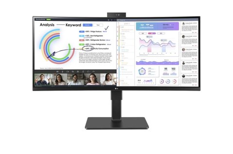 LG 34BQ77QC-B monitor komputerowy 86,4 cm (34") 3440 x 1440 px UltraWide Dual Quad HD LCD Czarny