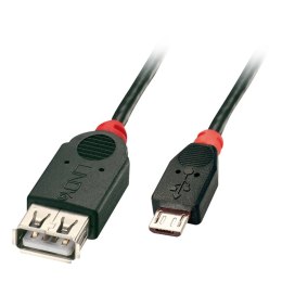 Lindy 31935 kabel USB USB 2.0 0,5 m Micro-USB B USB A Czarny, Czerwony