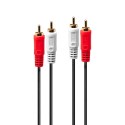 Lindy 35660 kabel audio 1 m 2 x RCA Czerwony, Biały