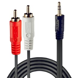 Lindy 35680 kabel audio 1 m 3.5mm 2 x RCA Czarny