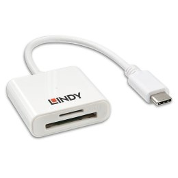 Lindy 43185 czytnik kart USB 3.2 Gen 1 (3.1 Gen 1) Type-C Biały