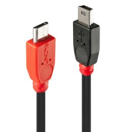 Lindy 31717 kabel USB USB 2.0 0,5 m Mini-USB B Micro-USB B Czarny, Czerwony