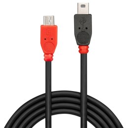 Lindy 31717 kabel USB USB 2.0 0,5 m Mini-USB B Micro-USB B Czarny, Czerwony