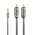 Lindy 35337 kabel audio 10 m 3.5mm 2 x RCA Antracyt