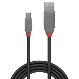 Lindy 36724 kabel USB 3 m USB 2.0 USB A Mini-USB B Czarny