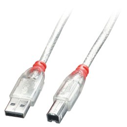 Lindy 41750 kabel USB USB 2.0 0,2 m USB A USB B Przezroczysty