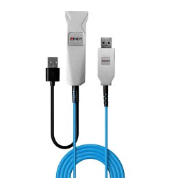 Lindy 43345 kabel USB USB 3.2 Gen 1 (3.1 Gen 1) 30 m USB A 2 x USB A Niebieski, Srebrny