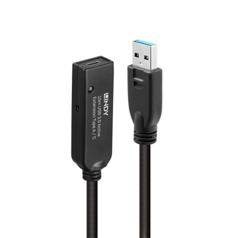 Lindy 43376 kabel USB USB 3.2 Gen 1 (3.1 Gen 1) 10 m USB A USB C Czarny