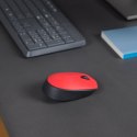 Logitech M171 Red-K myszka Biuro Oburęczny RF Wireless Optyczny 1000 DPI